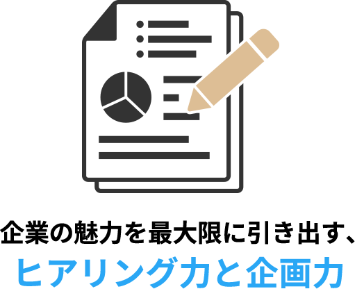 企業の魅力を最大限に引き出す、ヒアリング力と企画力